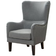 Mid Grey High Back Fabric Armchair